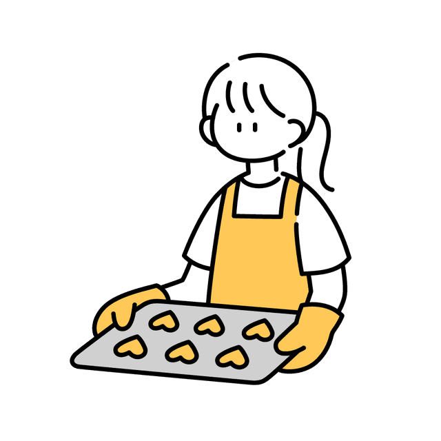 クッキーを焼く女の子